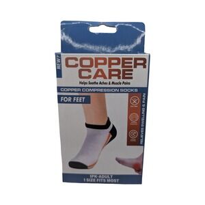 Copper Care Copper Compression Socks for Feet Adult One Size NEW